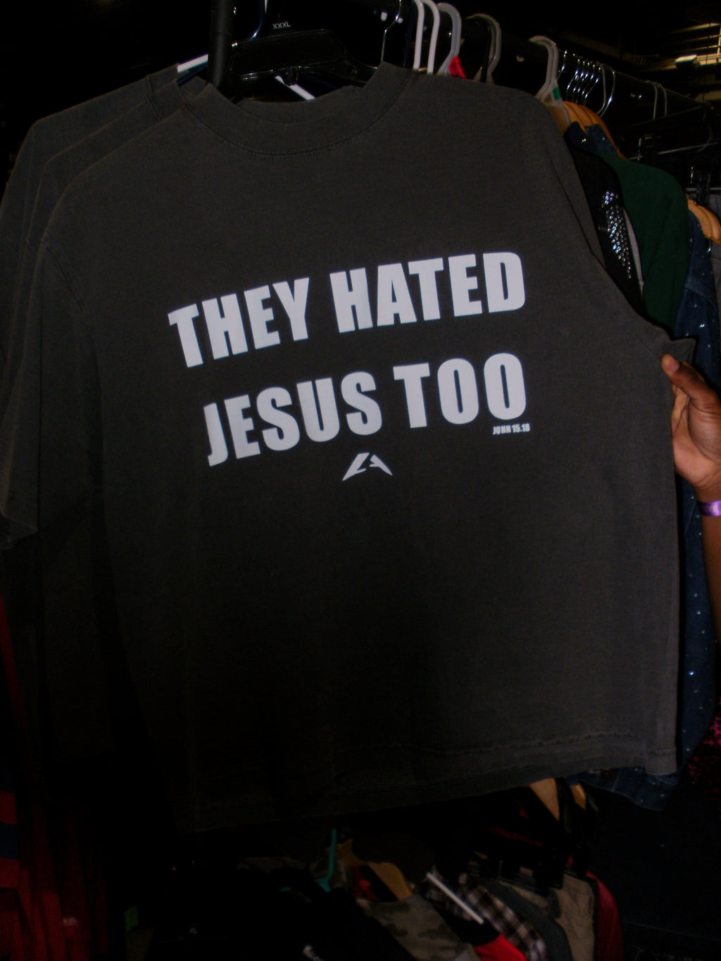 They Hated Jesus Too Tee Ash Black