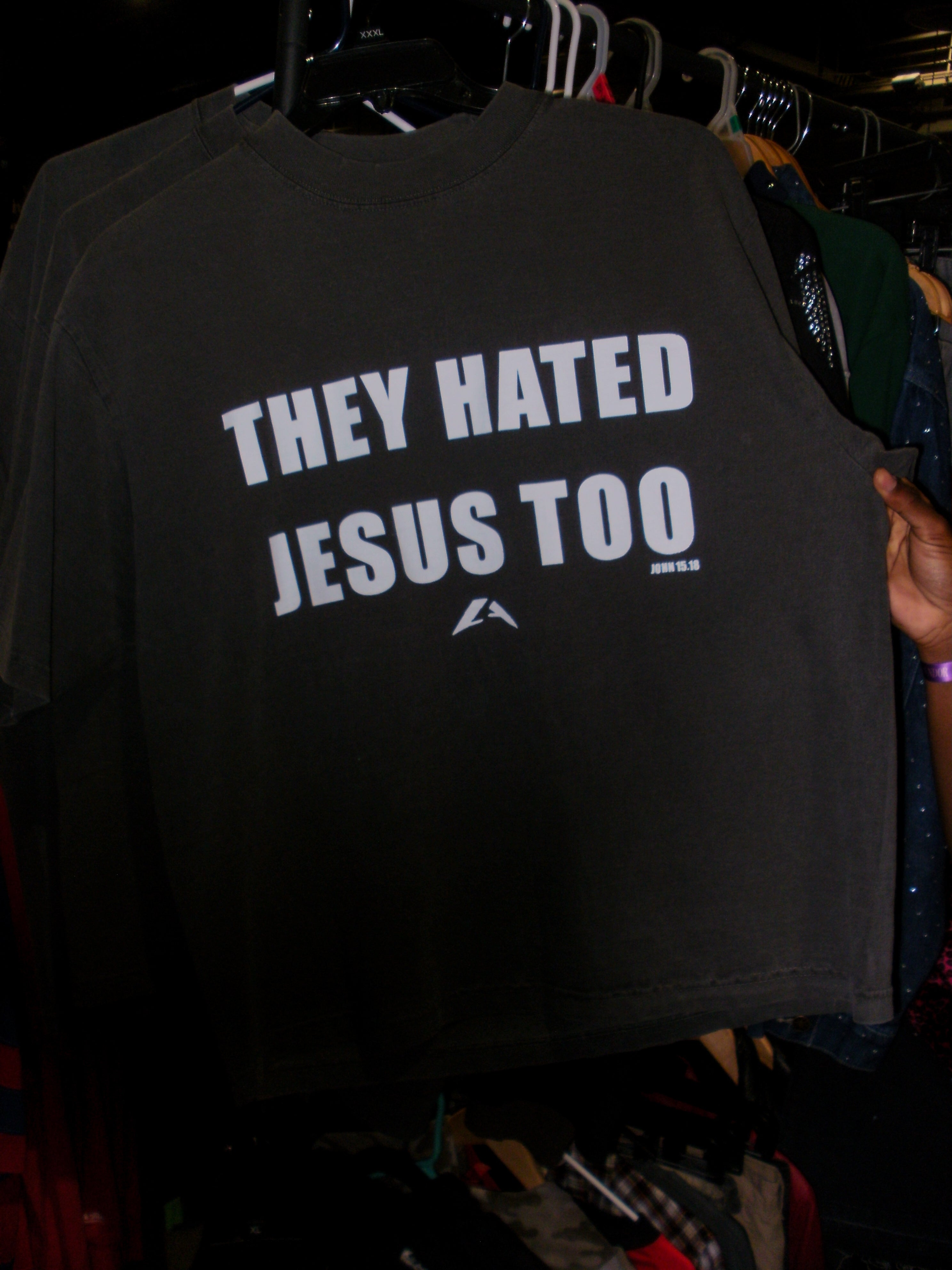They Hated Jesus Too Tee Ash Black