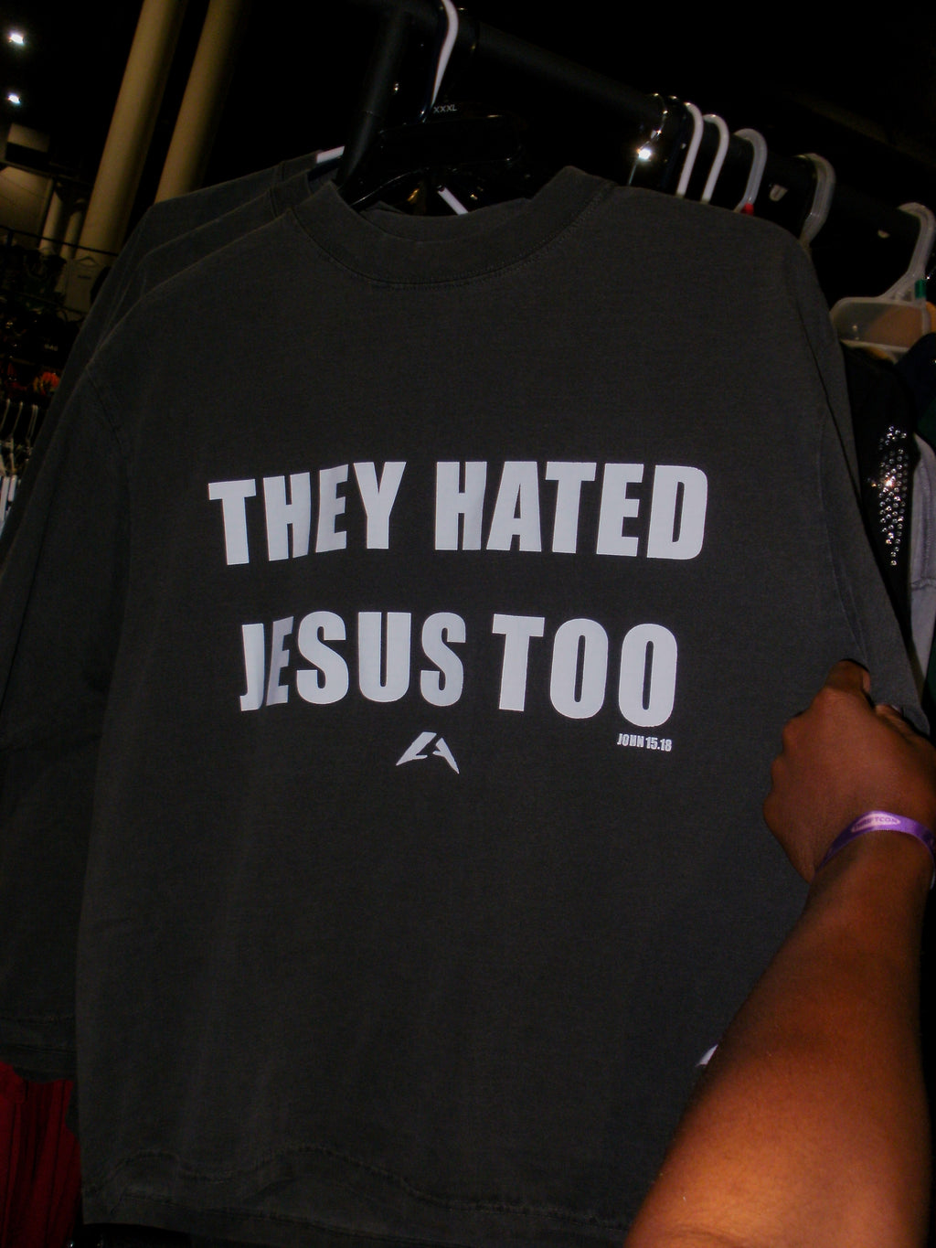 They Hated Jesus Too Tee Ash Black